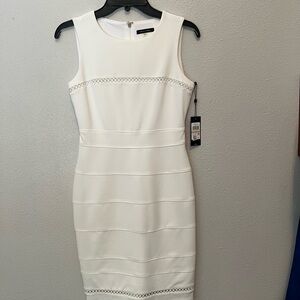 NWT Tommy Hilfiger White Sleeveless Sheath Midi Dress